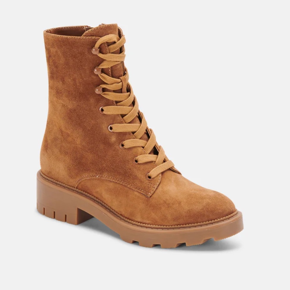 Dolce vita lace up combat boots Lottie saddle suede